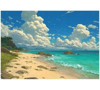 WallArena Vinyl Textured Photo Wallpaper Beach 100" x 72"