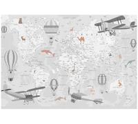 WallArena Vinyl Textured Photo Wallpaper World Map 368x254cm