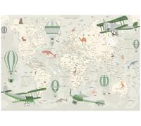 WallArena Vinyl Textured Photo Wallpaper World Map 416x254cm