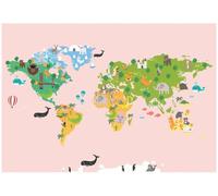 WallArena Vinyl Textured Photo Wallpaper World Map 416x254cm
