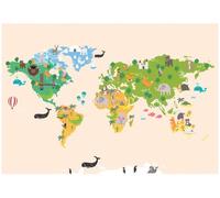 WallArena Vinyl Textured Photo Wallpaper World Map 416x254cm
