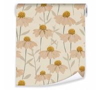 Wallarena Wallpaper For Living Room Bedroom Kitchen Pink Flowers Non-Woven Modern Rolle 10 M X 50 Cm + Paste