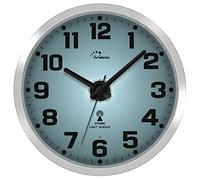 WallarGe Atomic Wall Clock with Night Light - Silent Lighted up Wall Clock Glow in The Dark, Battery Operated, AUTO DST, 12 Inch