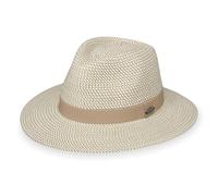 Wallaroo Charlie Fedora Unisex Sun Hat - Petite or Medium | UPF 50+ Sun Protection, Packable & Travel-Friendly, Ivory/Taupe, M