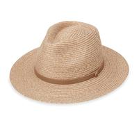 Wallaroo Everett Fedora Hat - Bamboo UPF 50+ Sun Protection | 3-Inch Brim | Packable Adjustable Fit, Mixed Camel, Large-X-Large