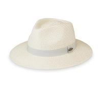 Wallaroo Hat Company Charlie Fedora - UPF 50+ UV Protection Sun Hat, Wide Brim, Adjustable, Packable, Women & Men, 2 Sizes, Ivory/Pewter, M