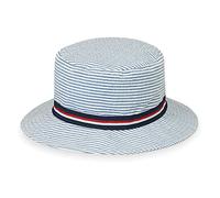 Wallaroo Hat Company Children's Sawyer Bucket Hat - UPF 50+, 2" Brim, Cotton, Adjustable, Fit 4-8 Years, Designed in Australia, Blue Stripes