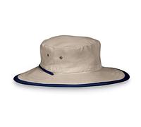 Wallaroo Hat Company Explorer Sun Hat - UPF 50+, Unisex, Ready for Adventure, Designed in Australia, Camel/Navy, Medium/Large