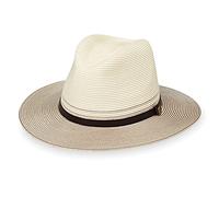 Wallaroo Hat Company Men’s Carter Fedora - UPF 50+ Sun Protection, Wide Brim, Packable Design and Adjustable Sizing, Ivory/Stone, M-L