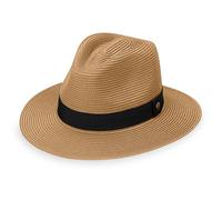 Wallaroo Hat Company Men’s Palm Beach Fedora - UPF 50+ UV Sun Protection, Wide Brim Sun Hat, Packable Design, Adjustable Size, Camel, M/L