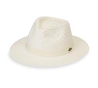Wallaroo Hat Company Women’s Caroline Fedora Sun Hat - UV Sun Protection, Packable, Adjustable, Travel-Friendly, Medium Size, Ivory, One Size