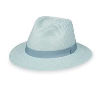 Wallaroo Hat Company Women’s Caroline Fedora Sun Hat - UV Sun Protection, Packable, Adjustable, Travel-Friendly, Medium Size, Sky Blue, M