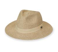 Wallaroo Hat Company Women’s Caroline Fedora Sun Hat - UV Sun Protection, Packable, Adjustable, Travel-Friendly, Medium Size, Beige, M