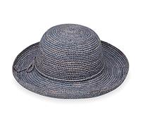 Wallaroo Hat Company - Women’s Catalina Sun Hat - Wide Brim Natural Fiber and Adjustable Sizing for Medium Crown Sizes, Dusty Blue, M