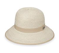 Wallaroo Hat Company Women’s Darby Sun Hat - UPF 50+, Wide Brim, Packable Design, Adjustable Size for Medium Crown Sizes, Ivory/Taupe, M