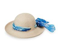 Wallaroo Hat Company Women’s Lady Jane Sun Hat - Ultra Lightweight, Packable, Broad Brim, Modern Style, Designed in Australia, Beige/Wave, M