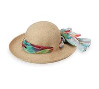 Wallaroo Hat Company - Women’s Lady Jane Sun Hat - UPF 50+, Wide Brim, Packable, Adjustable Sizing for Medium Crown Sizes, Natural/Leaves, M