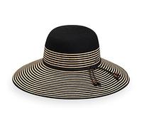 Wallaroo Hat Company - Women’s Marseille Sun Hat - UPF 50+, Wide Brim, Packable, Adjustable Sizing for Medium Crown Sizes, Black/Natural, M