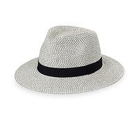 Wallaroo Hat Company Women’s Petite Charlie Fedora - UPF 50+, Packable Design, Adjustable Sizing for Smaller Crown Sizes, Ivory/Black, S