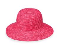 Wallaroo Hat Company Women’s Petite Scrunchie Sun Hat - UPF 50+, Ultra-Lightweight, Packable for Every Day, Designed in Australia, Fuchsia/White Dots