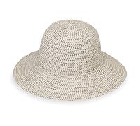 Wallaroo Hat Company Women’s Petite Scrunchie Sun Hat - UPF 50+, Ultra-Lightweight, Packable for Every Day, Designed in Australia, Natural/Brown Dots