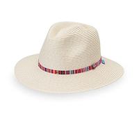 Wallaroo Hat Company - Women’s Petite Sedona Fedora - UPF 50+, Wide Brim, Packable, Adjustable Sizing for Smaller Crown Sizes, Natural, S