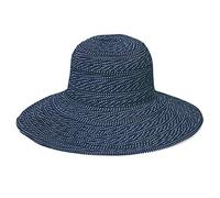 Wallaroo Hat Company Women’s Scrunchie Sun Hat - UPF 50+, Ultra-Lightweight, Packable for Every Day, Designed in Australia, Navy/White Dots