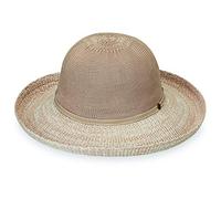 Wallaroo Hat Company Women’s Victoria Two-Toned Sun Hat - UPF 50+, Packable, Adjustable, Lined, Modern Style, Designed in Australia, Latte/Mixed Beige