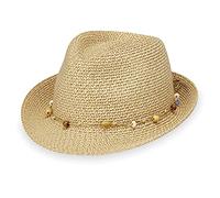 Wallaroo Hat Company - Women’s Waverly Trilby Fedora - Short Brim Sun Hat, Packable, Adjustable Size for Medium Crown Sizes, Natural, M