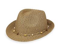 Wallaroo Hat Company - Women’s Waverly Trilby Fedora - Short Brim Sun Hat, Packable, Adjustable Size for Medium Crown Sizes, Mixed Brown, M