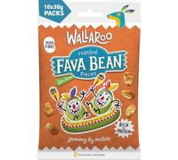 WALLAROO Roasted Fava Bean Pieces - Sea Salt | High Protein Snack | Multipack 10x30g