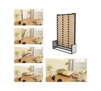 Wallbedking Vertical 140Cm X 190Cm Studio Wall Bed, Fold-Down Guest Bed For Small Rooms, Apartments And Studios