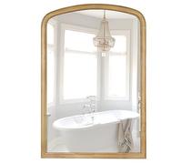 WallBeyond Arched Wall Mirror Wood Framed, 24" x 36" Rustic Farmhouse Wood Arched Mirror for Bathroom Wall Decor Entryway Living Room