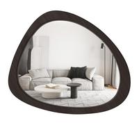 WallBeyond Asymmetrical Mirror, Irregular Wall Mirror, Wall Mirrors Decorative for Bedroom Living Room Entryway Hall, Wood Mirror for mid Century Modern Decor 23" H x 19" W, Black