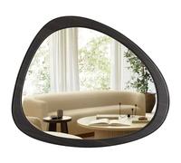 WallBeyond Asymmetrical Mirror, Irregular Wall Mirror, Wall Mirrors Decorative for Bedroom Living Room Entryway Hall, Wood Mirror for mid Century Modern Decor 23" H x 19" W, Dark Brown