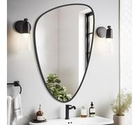 WallBeyond Asymmetrical Mirror, Irregular Wall Mirror, Wall Mirrors Decorative for Bedroom Living Room entryway Hall, Wall Mirror for mid Century Modern Decor 36" H x 23" W, Black