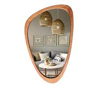 WallBeyond Asymmetrical Mirror, Irregular Wall Mirror, Wall Mirrors Decorative for Bedroom Living Room Entryway Hall, Wood Mirror for mid Century Modern Decor 30" H x 19" W