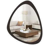 WallBeyond Asymmetrical Mirror, Irregular Wall Mirror, Wall Mirrors Decorative for Bedroom Living Room Entryway Hall, Wood Mirror for mid Century Modern Decor 25" H x 20" W, Black