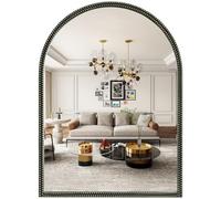 WallBeyond Black Vintage Mirror for Vanity 22x30 Inch, Gold Antique Mirror with Ornate Beaded Frame for Bathroom, Living Room, Fireplace, Entryway