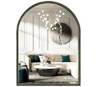 WallBeyond Black Vintage Mirror for Vanity 24x32 Inch, Gold Antique Mirror with Ornate Beaded Frame for Bathroom, Living Room, Fireplace, Entryway