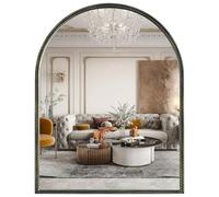 WallBeyond Black Vintage Mirror for Vanity 28x36 Inch, Gold Antique Mirror with Ornate Beaded Frame for Bathroom, Living Room, Fireplace, Entryway