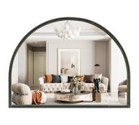 WallBeyond Black Vintage Mirror for Vanity 32x24 Inch, Gold Antique Mirror with Ornate Beaded Frame for Bathroom, Living Room, Fireplace, Entryway
