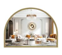 WallBeyond Gold Vintage Mirror for Vanity 32x24 Inch, Gold Antique Mirror with Ornate Beaded Frame for Bathroom, Living Room, Fireplace, Entryway