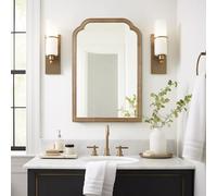 WallBeyond Wood Bathroom Mirrors for Wall Mounted, 20" x 30" Rustic Wood Frame Wall Mirrors Decorative for Living Room or Bedroom Vanity Mirror, Honey-Colored
