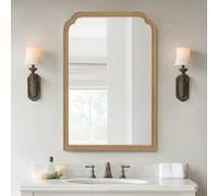 WallBeyond Wood Bathroom Mirrors for Wall Mounted, 24" x 36" Rustic Wood Frame Wall Mirrors Decorative for Living Room or Bedroom Vanity Mirror (Natural Color)