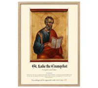 Wallbuddy Byzantine Icon Wall Art Print | St. Luke (60 x 90 cm, Oak Framed)