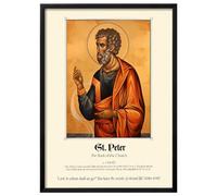 Wallbuddy Byzantine Saint Wall Art Print | Iconi (40 x 50 cm, Black Framed)