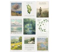 Wallbuddy Christian Scripture Wall Art Set of 9 Posters | Bible Verse Prints Faith Religious Decor | Spiritual Quotes Artwork | Psalms Exodus John Matthew Corinthians Green Themed Unframed (8 x 10)