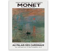 Wallbuddy Claude Monet Painting - Impression Sunrise, Impressionist Canvas Wall Art Matisse Wall Art, Monet Poster & Cool Posters French Art Gallery Exhibition Print 1970 (8.3 x 11.7 (A4))