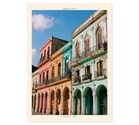 Wallbuddy Colorful Havana Architecture Wall Ar (40 x 50 cm, Unframed Print)